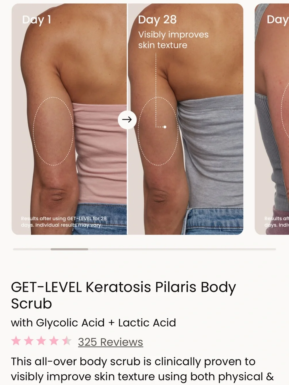 GET-LEVEL Keratosis Pilaris Body Scrub - Pink/Orange